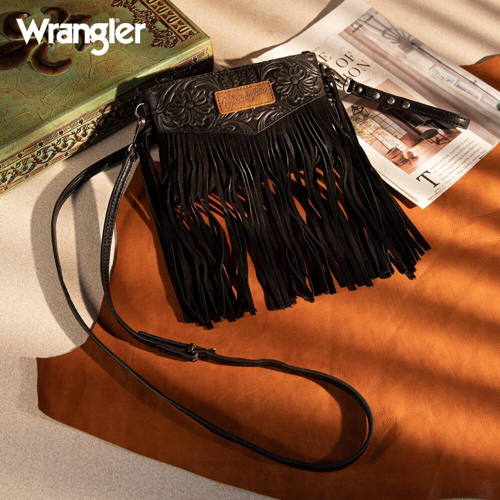 8724 Wrangler Clutch Wristlet Fringe Purse Western Crossbody Bags - Picture 3 of 7